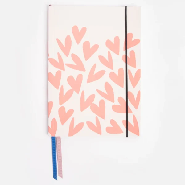 Softback Notebook | Coral Hearts A5