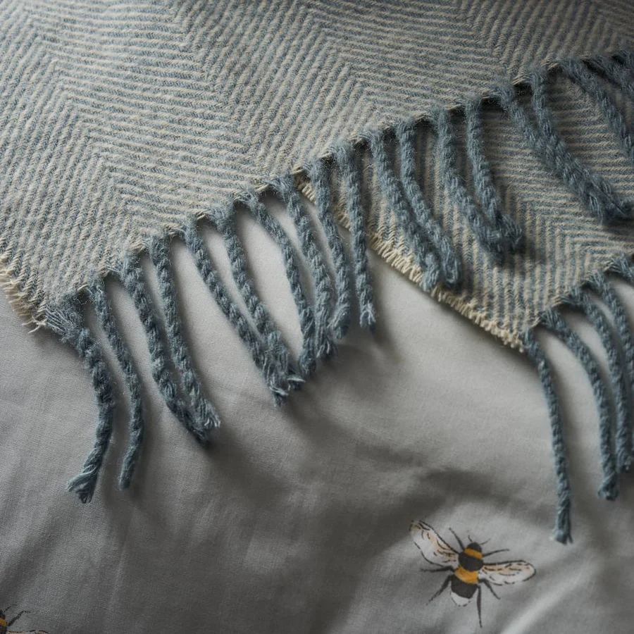 Wool Throw | Duck Egg - Image 3