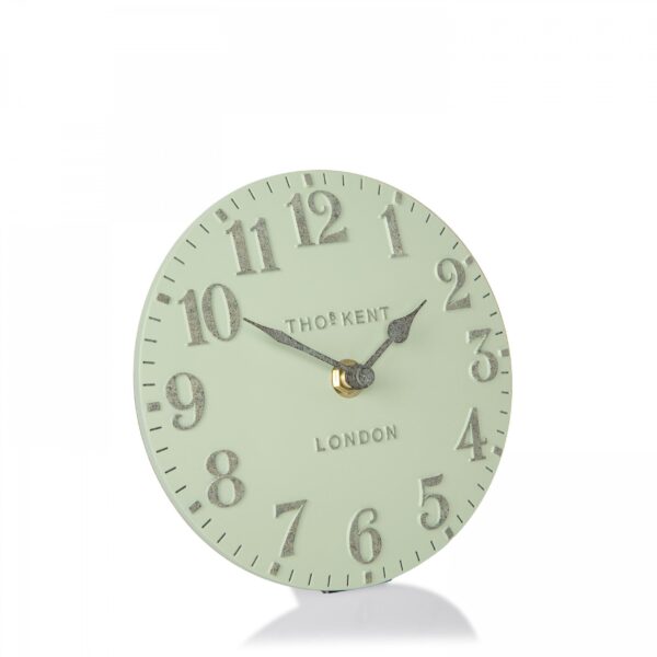 6" Arabic Mantel Clock | Pearl Green