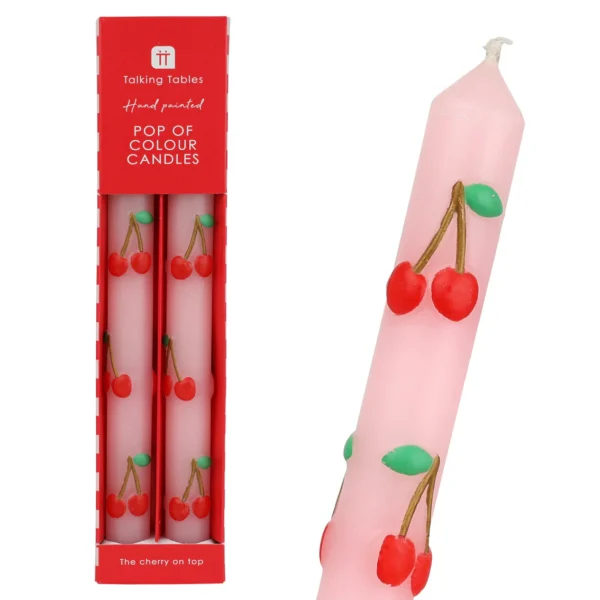 Cherry Dinner Candles | Set 2
