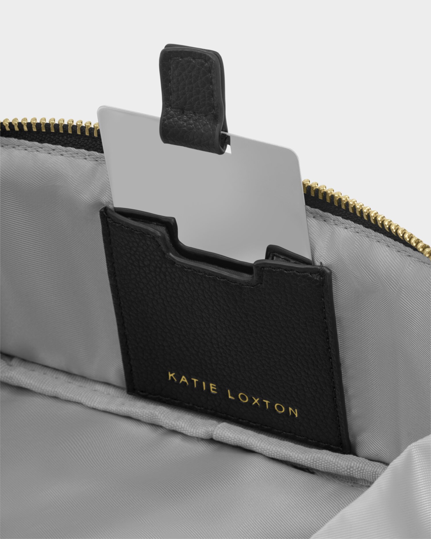 Fold Out Mirror Make up Bag | Black - Image 4