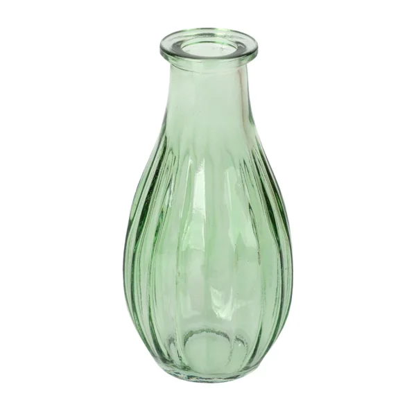 Green Glass Bud Vase | 14cm