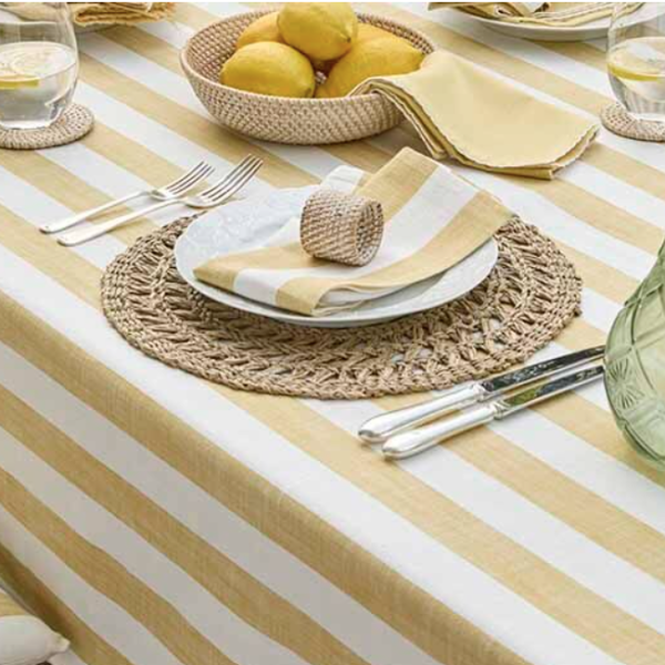 Honeydew Wide Stripe Tablecloth