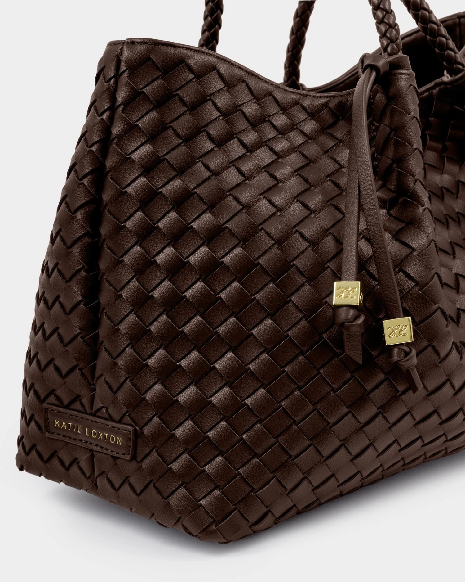 Nova Woven Small Shoulder Tote | Chocolate - Image 4