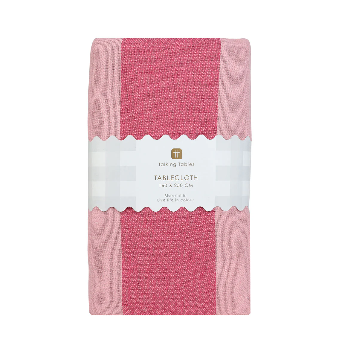 Pink Stripe Cotton Tablecloth | Extra Large - Image 3