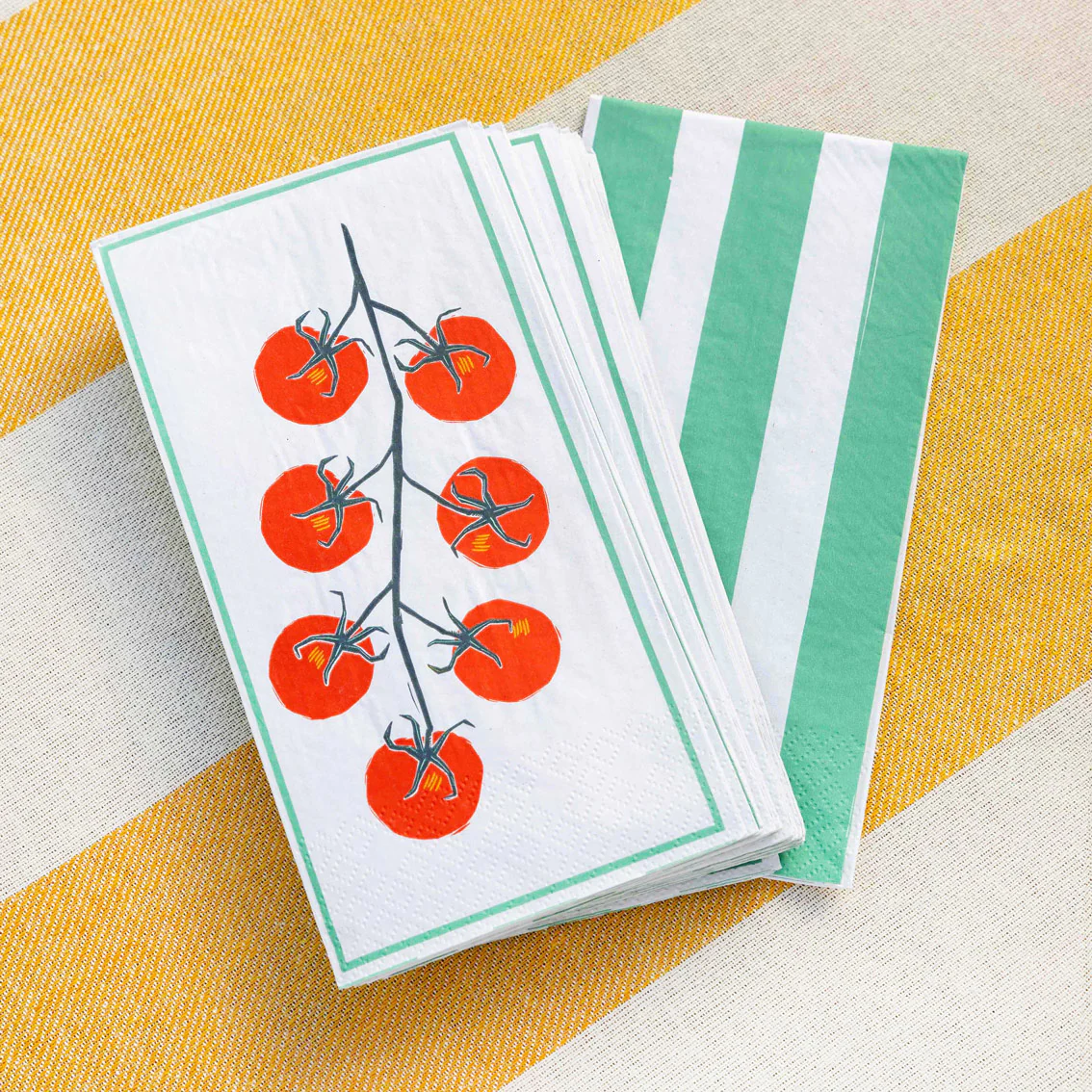 Tomato Long Lunch Paper Napkins | 16 Pack - Image 2