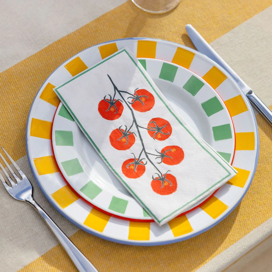Tomato Long Lunch Paper Napkins | 16 Pack - Image 3