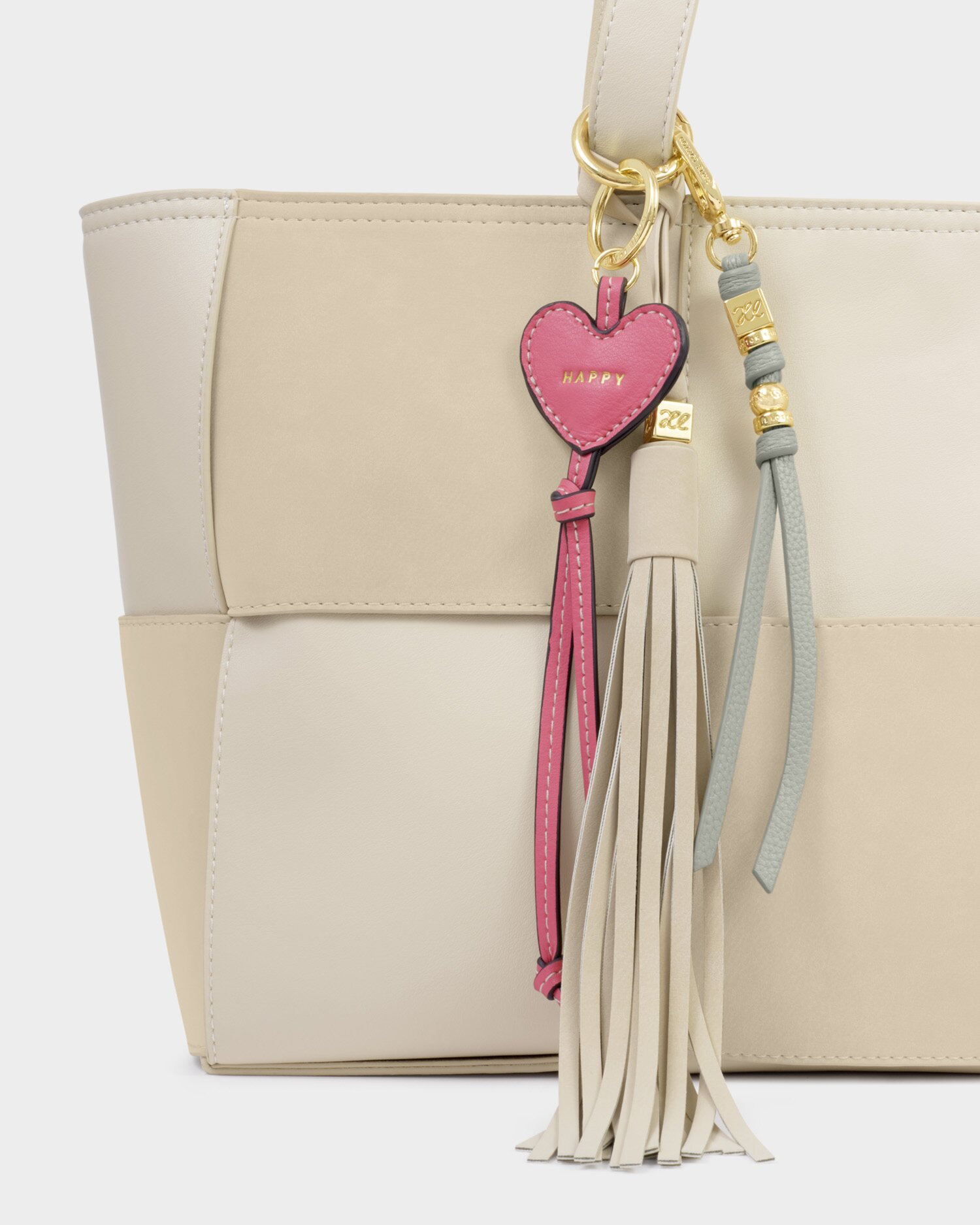 Bag Charm | Pink 'Happy' Heart - Image 4