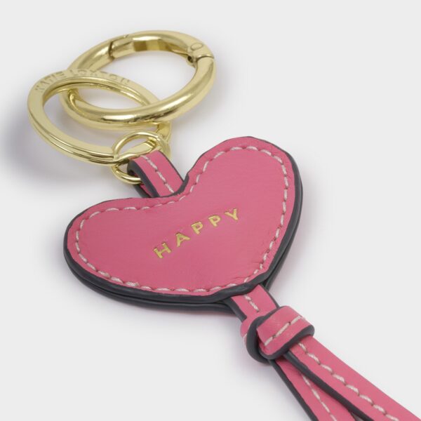 Bag Charm | Pink 'Happy' Heart