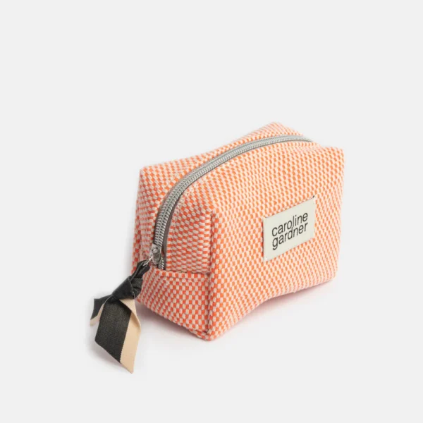 Woven Mini Cube Cosmetic Bag | Orange