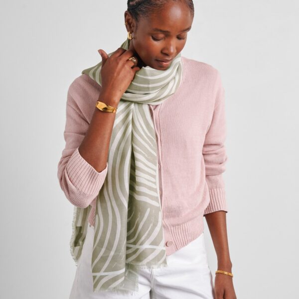 Printed Scarf | Waves Sage
