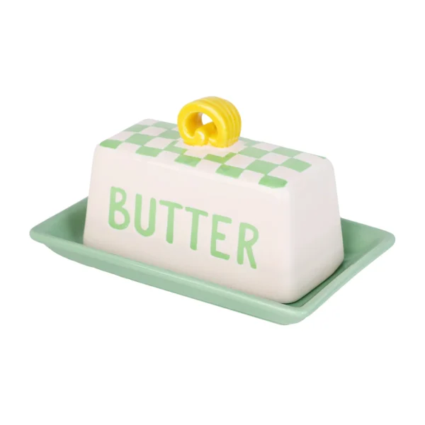 Butter Dish | Green Check