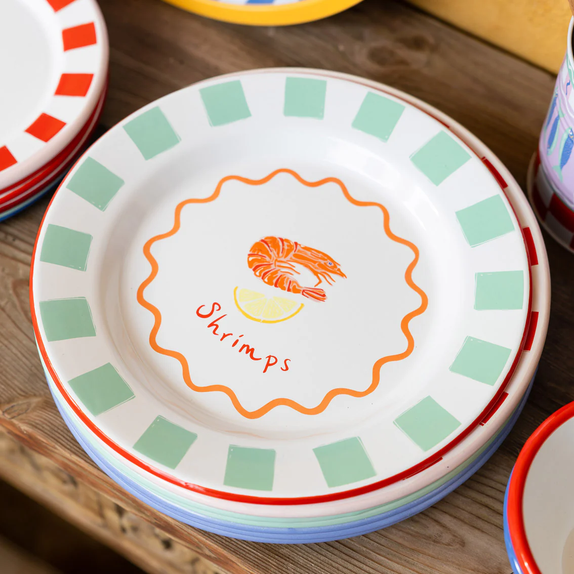 Shrimp Enamel Plate | 25cm - Image 2