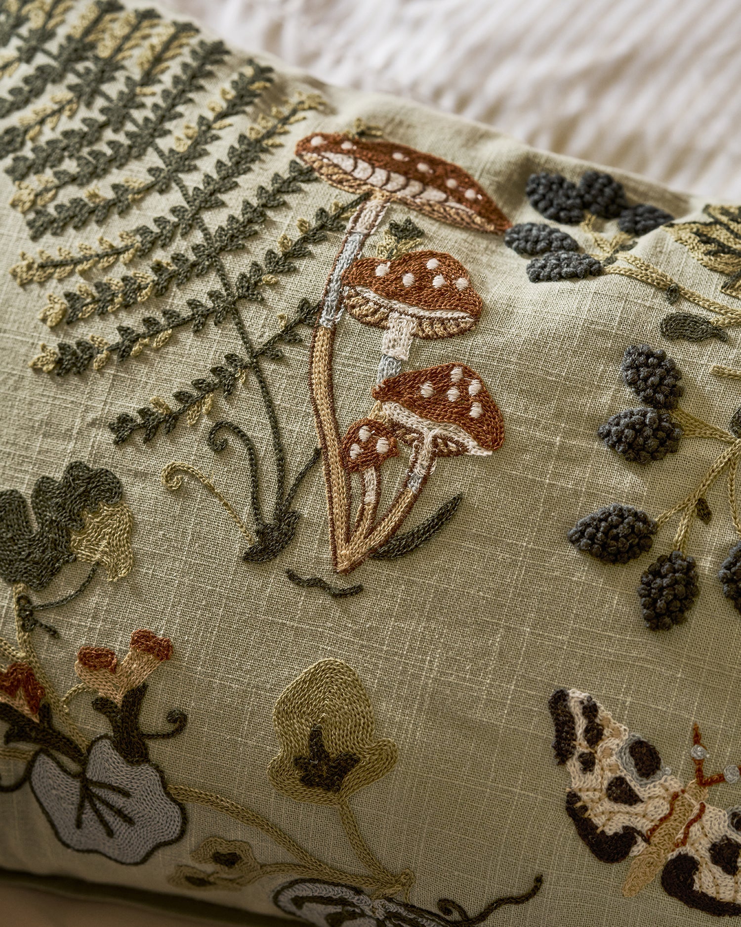 Embroidered Cushion | Autumn Forage - Image 5