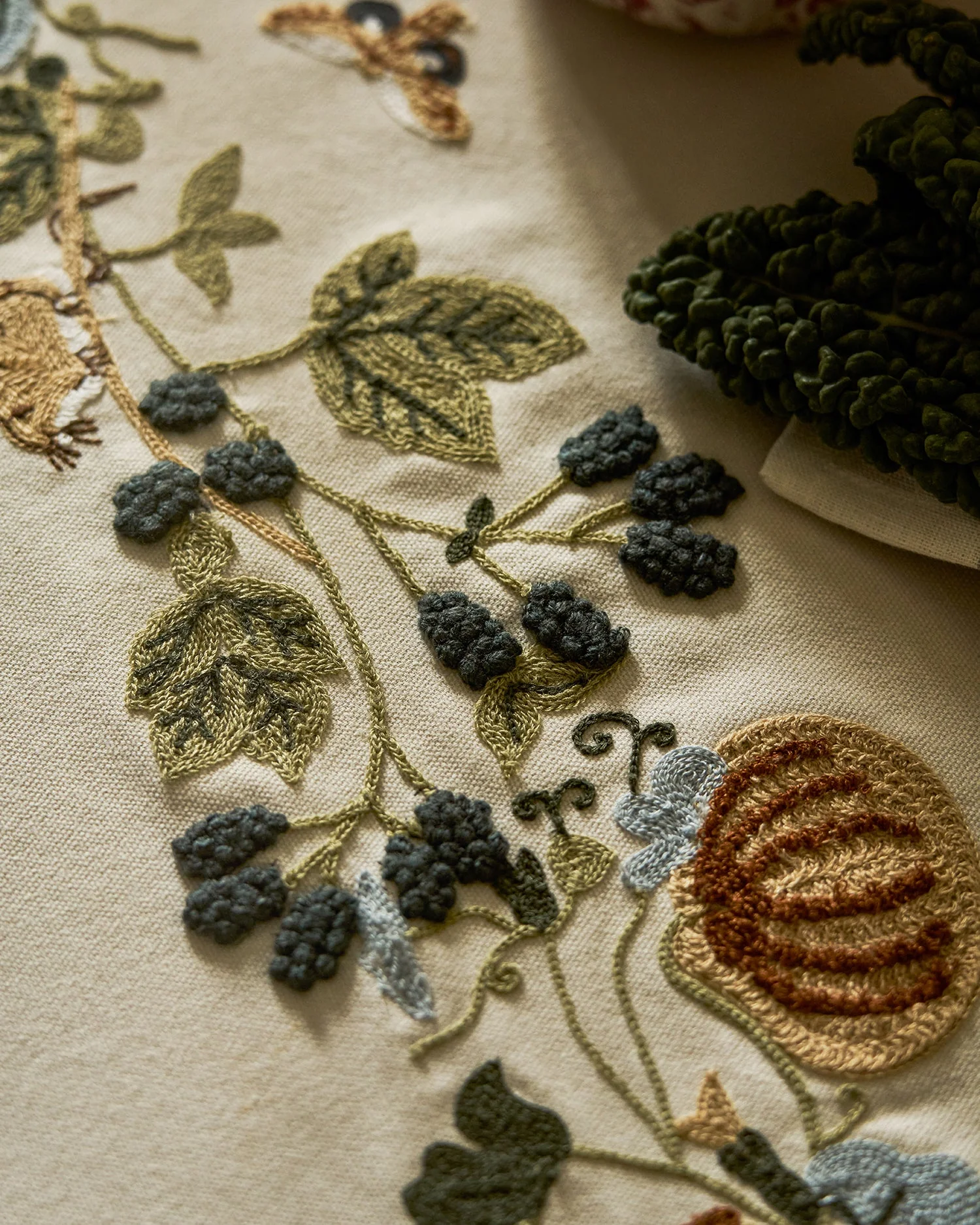 Embroidered Table Runner | Autumn Forage - Image 2
