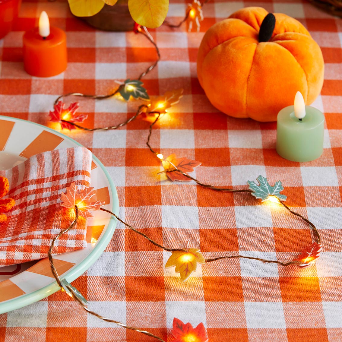Autumn Felt Leaf String Lights | 2m - Image 2