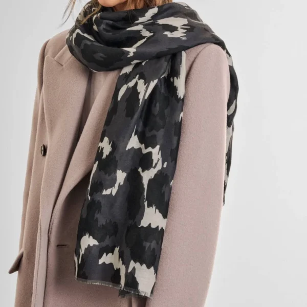 Printed Scarf | Brush Stroke Leopard